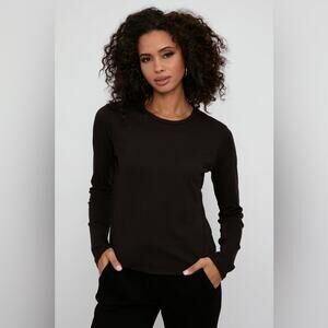 ATM Black Long Sleeve Crewneck T-Shirt Size Small